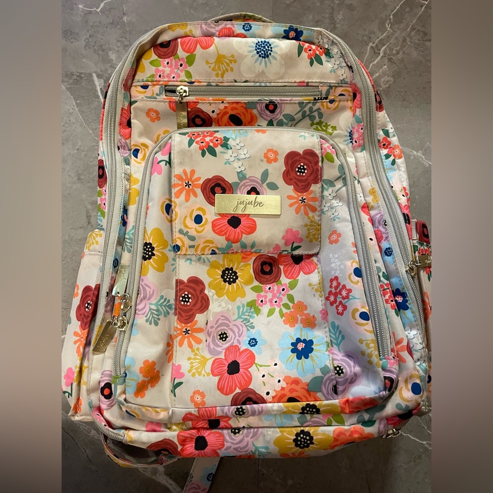 Ju-Ju-Be Diaper Bag in Multi Floral Print - Colorful Flowers, Enchanted Garden